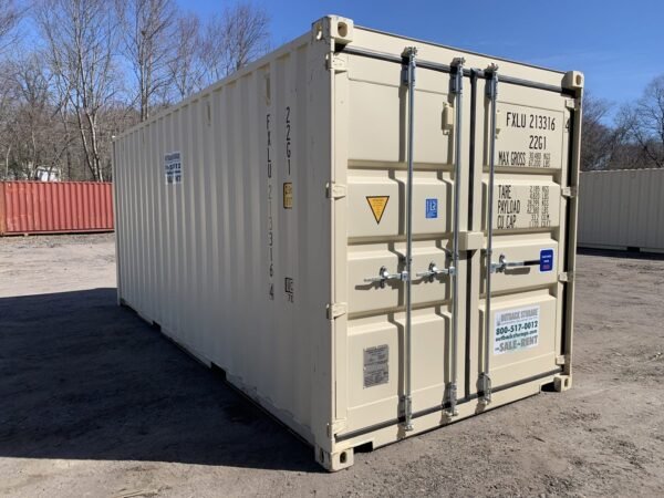 20′ x 8′ x 8.5′ Tall– New Shipping/Storage Container – Wind and Watertight – Beige
